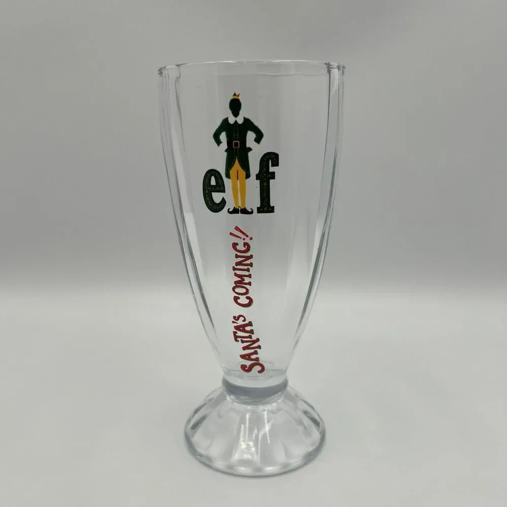 Elf Movie Christmas Milkshake Glass  “Santa’s Coming”